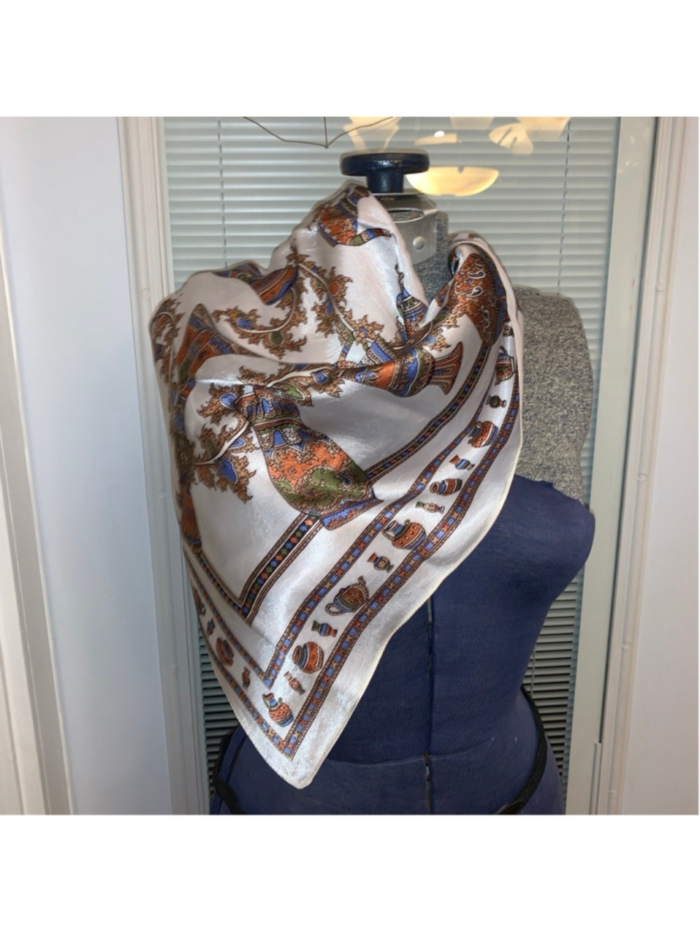 Women's Unbranded Scarf One Size White Orange Patterned